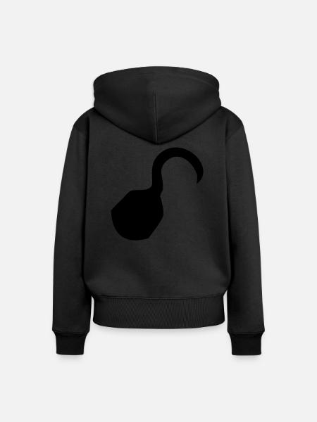 Pirat Haken - Frauen Premium Bio Zip Hoodie - Schwarz