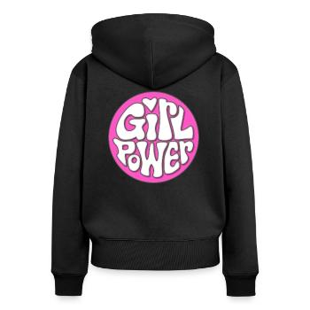 Girl power - Women's Premium Organic Zip Hoodie - black - Back - Julia (174cm)
