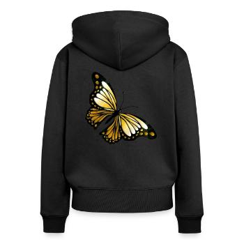 butterfly - Women's Premium Organic Zip Hoodie - black - Back - Julia (174cm)