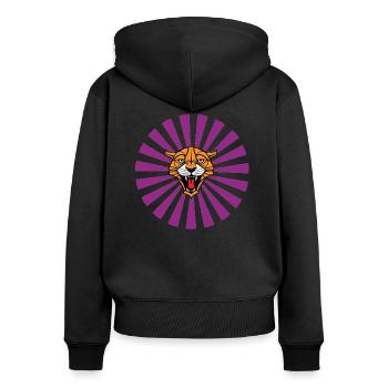 Tigre - Sweat à capuche zippé Premium bio Femme - noir - Dos - Julia (174cm)