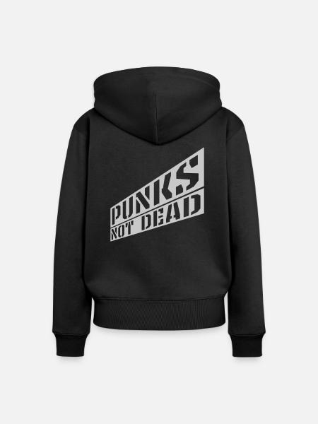 punks not dead Zitat - Frauen Premium Bio Zip Hoodie - Schwarz