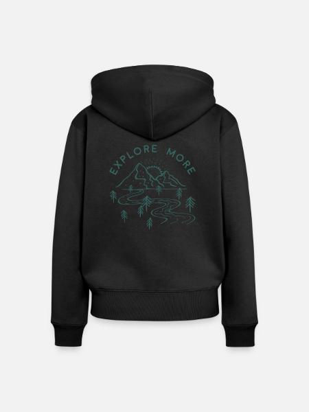Entdecken Sie mehr - Frauen Premium Bio Zip Hoodie - Schwarz
