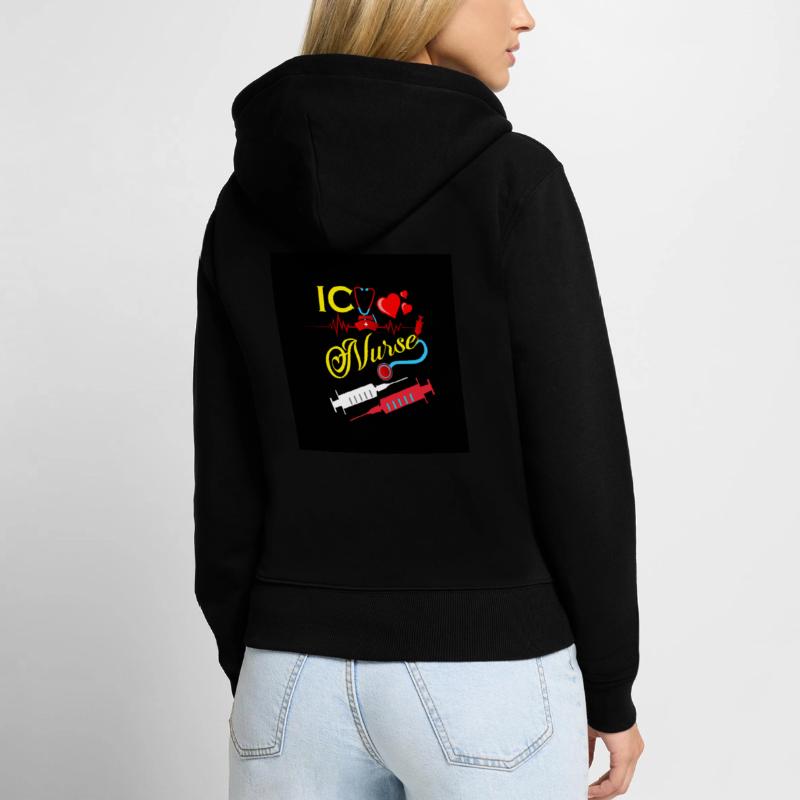 Conception de l’injection infirmière Sweat à capuche zippé Premium bio Femme