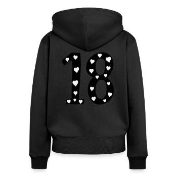 18 Birthday Heart - Women's Premium Organic Zip Hoodie - black - Back - Julia (174cm)