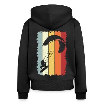 Kitesurfer Kiteboard Kitesurfen Kitesurf - Frauen Premium Bio Zip Hoodie - Schwarz - Hinten - Julia (174cm)