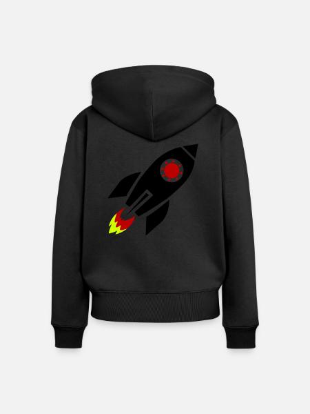 rakete - Frauen Premium Bio Zip Hoodie - Schwarz