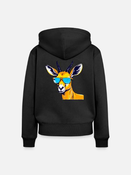 Loka der Impala - Frauen Premium Bio Zip Hoodie - Schwarz