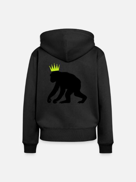 Affenkönig - Frauen Premium Bio Zip Hoodie - Schwarz