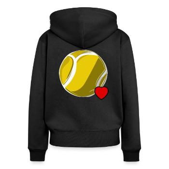 Love Tennis - Sweat à capuche zippé Premium bio Femme - noir - Dos - Julia (174cm)