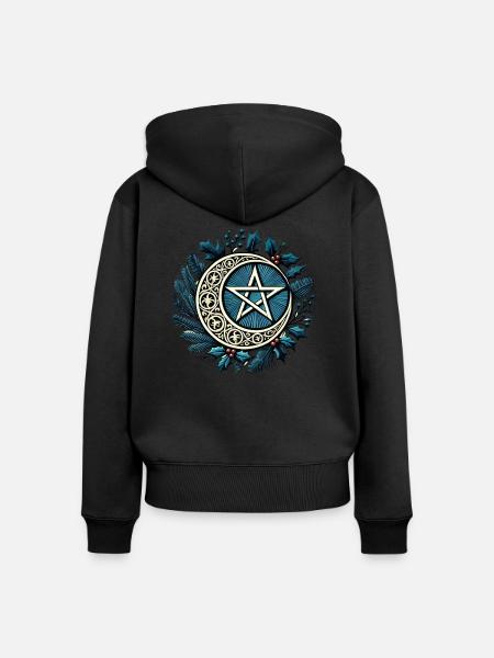 Jul-Pentakel - Frauen Premium Bio Zip Hoodie - Schwarz