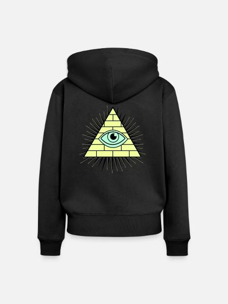 Illuminati Pyramide - Frauen Premium Bio Zip Hoodie - Schwarz