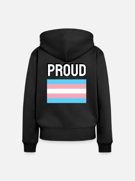 Trans Pride Transpride Flagge Stolz - Frauen Premium Bio Zip Hoodie - Schwarz