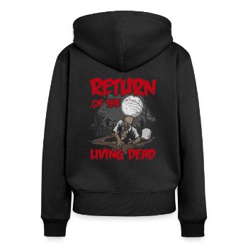 Living Dead Untote - Frauen Premium Bio Zip Hoodie - Schwarz - Hinten - Julia (174cm)