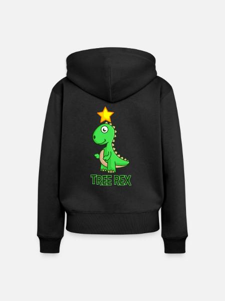 Tree Rex - Frauen Premium Bio Zip Hoodie - Schwarz