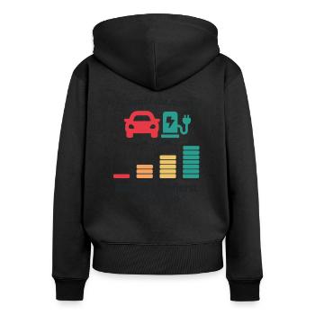 E-Auto Rekuperierst du schon Akku PKW Autofahrer - Frauen Premium Bio Zip Hoodie - Schwarz - Hinten - Julia (174cm)