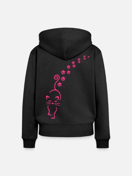 catwalk cat - Women's Premium Organic Zip Hoodie - black
