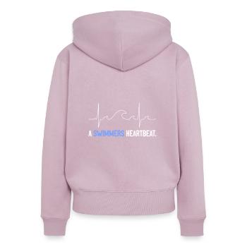 Schwimmen - Frauen Premium Bio Zip Hoodie - Altrosa - Hinten - Julia (174cm)