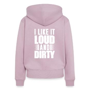 Motocross Geschenk - Frauen Premium Bio Zip Hoodie - Altrosa - Hinten - Julia (174cm)