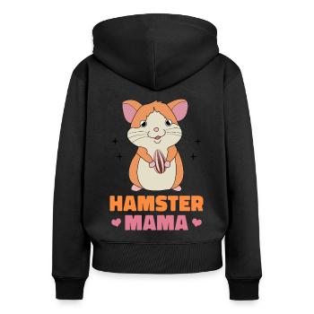 Hamster Mama Animal Lover Pet Owner Rodents Hamste - Frauen Premium Bio Zip Hoodie - Schwarz - Hinten - Julia (174cm)