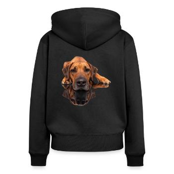 Rhodesian Ridgeback Foto - Spiegelbild - Frauen Premium Bio Zip Hoodie - Schwarz - Hinten - Julia (174cm)