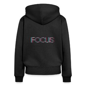 Focus Trippy Design - Women's Premium Organic Zip Hoodie - black - Back - Julia (174cm)