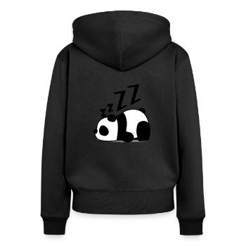 panda se détendre dormir paresseux - Sweat à capuche zippé Premium bio Femme - noir - Dos - Julia (174cm)