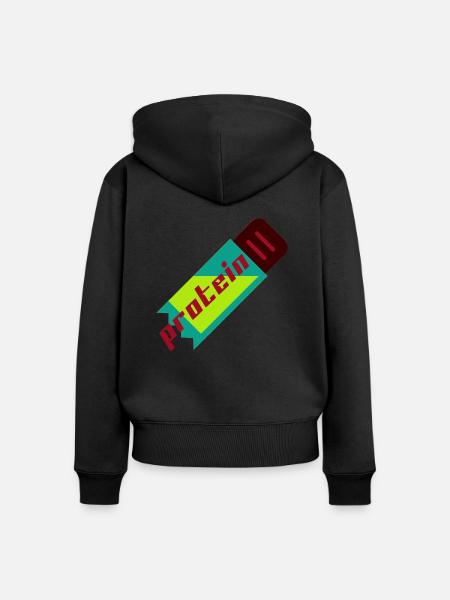 Protein - Frauen Premium Bio Zip Hoodie - Schwarz