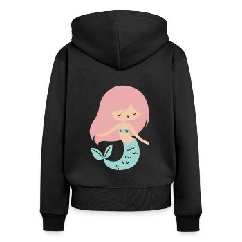 Mermaid - Women's Premium Organic Zip Hoodie - black - Back - Julia (174cm)