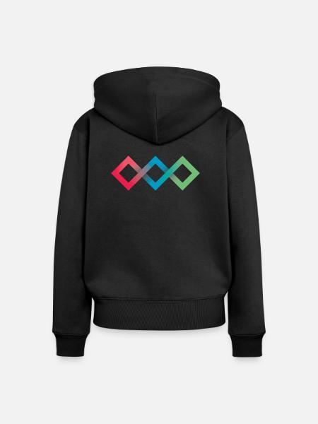Fluo Diamonds - Sweat à capuche zippé Premium bio Femme - noir