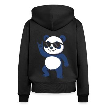 Süßer Panda – Lustiges Tier Design für Panda-Fans - Frauen Premium Bio Zip Hoodie - Schwarz - Hinten - Julia (174cm)