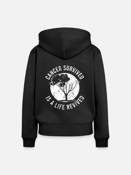 Krebs Überlebender - Frauen Premium Bio Zip Hoodie - Schwarz