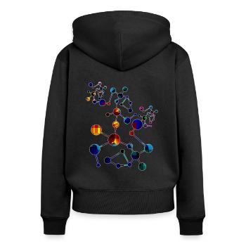 Où le chemin nous mène - patterncontest - Sweat à capuche zippé Premium bio Femme - noir - Dos - Julia (174cm)