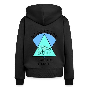 Bus Bus Driver School Bus Bus Bus Bus Driver - Women's Premium Organic Zip Hoodie - black - Back - Julia (174cm)