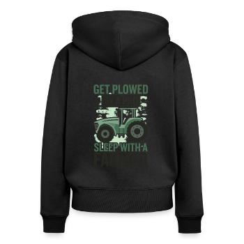 Agriculture agriculture fermière paysanne - Sweat à capuche zippé Premium bio Femme - noir - Dos - Julia (174cm)
