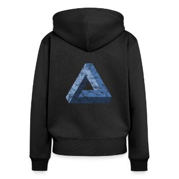 Impossible Triangle Tribar Optical Illusion Math - Women's Premium Organic Zip Hoodie - black - Back - Julia (174cm)