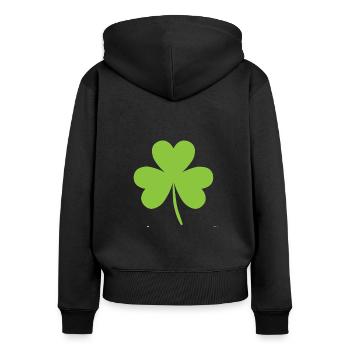 cloverleaf - Women's Premium Organic Zip Hoodie - black - Back - Julia (174cm)