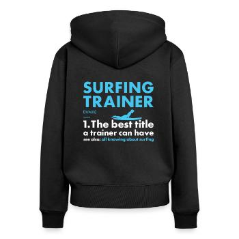 Sport Trainer Surfing - Women's Premium Organic Zip Hoodie - black - Back - Julia (174cm)