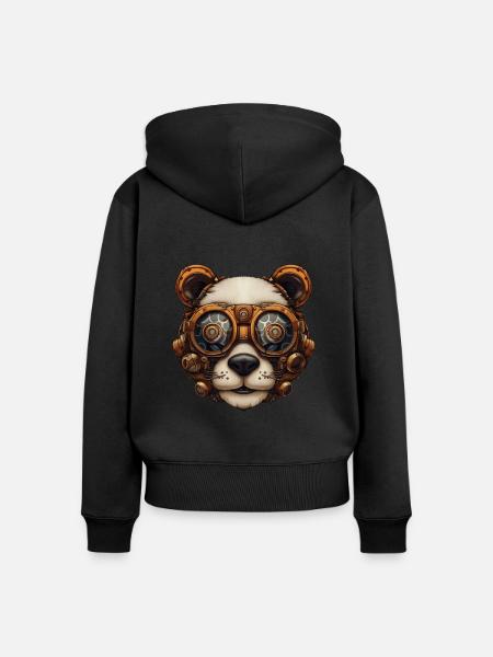 Steampunk Panda Bär Geschenk Steampunk - Frauen Premium Bio Zip Hoodie -
