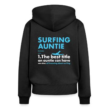 Sport Auntie Surfing - Women's Premium Organic Zip Hoodie - black - Back - Julia (174cm)