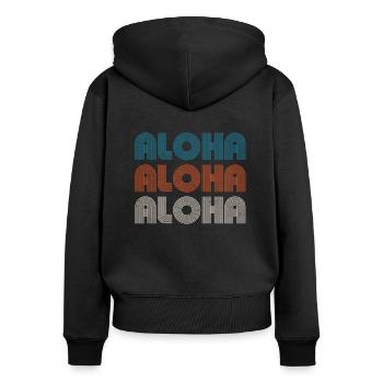 Aloha Aloha Aloha - Women's Premium Organic Zip Hoodie - black - Back - Julia (174cm)
