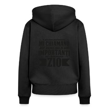 Alcune Persone Mi Chiamano Per Nome Zio - Frauen Premium Bio Zip Hoodie - Schwarz - Hinten - Julia (174cm)