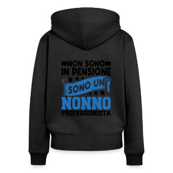 Non sono in pensione sono un Nonno professionista - Frauen Premium Bio Zip Hoodie - Schwarz - Hinten - Julia (174cm)