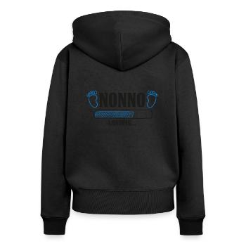 Nonno Loading Neonato Incinta Gravidanza 2022 - Frauen Premium Bio Zip Hoodie - Schwarz - Hinten - Julia (174cm)