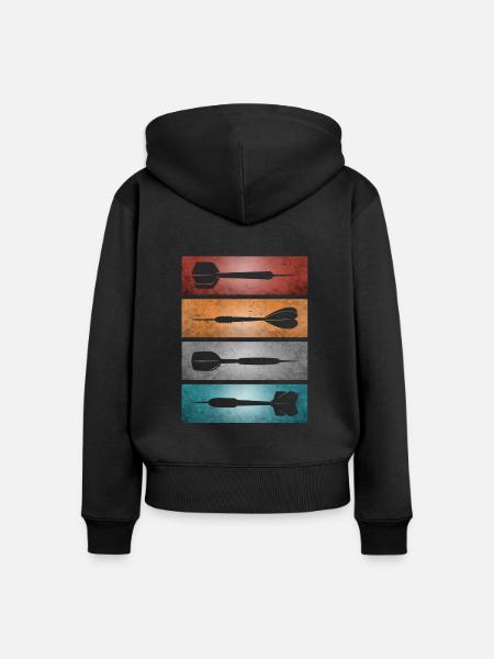 Darts und Dartpfeile - Frauen Premium Bio Zip Hoodie - Schwarz