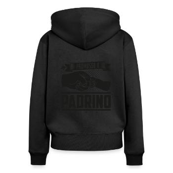 Promosso a Padrino Loading Battesimo figlioccio - Frauen Premium Bio Zip Hoodie - Schwarz - Hinten - Julia (174cm)