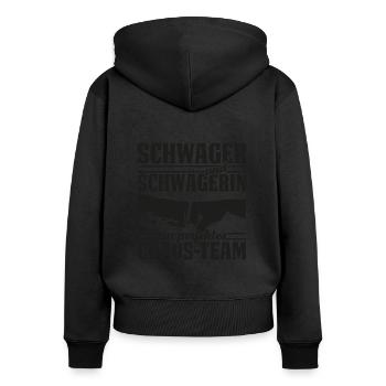 Schwager und Schwägerin perfektes Chaos-Team - Frauen Premium Bio Zip Hoodie - Schwarz - Hinten - Julia (174cm)