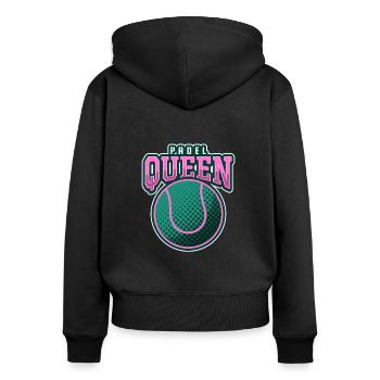 Padel Padel Player Girl Padeltennis Paddle Queen - Women's Premium Organic Zip Hoodie - black - Back - Julia (174cm)