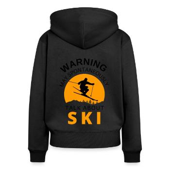 Ski. Ski Winter Sports - Women's Premium Organic Zip Hoodie - black - Back - Julia (174cm)
