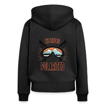 Skiläufer Boarder Ski Fahrer Liebhaber Skisport - Frauen Premium Bio Zip Hoodie - Schwarz - Hinten - Julia (174cm)