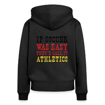 Germany Soccer German Football Deutschland Futbol - Frauen Premium Bio Zip Hoodie - Schwarz - Hinten - Julia (174cm)